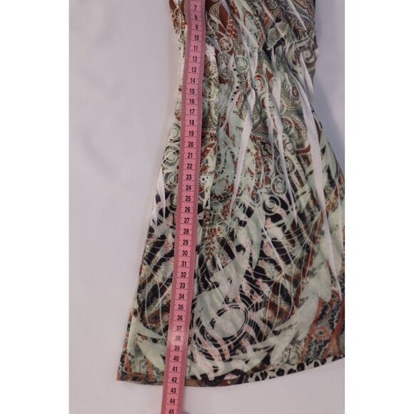 Apt. 9 Petite PM Boho Paisley Lace Back Blouse with Beaded V-Neckline & Elastic - Picture 12 of 12